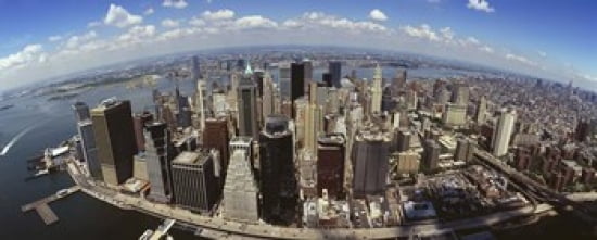 Aerial view of buildings in a city New York City New York State USA Canvas Art - Panoramic Images (30 x 12)