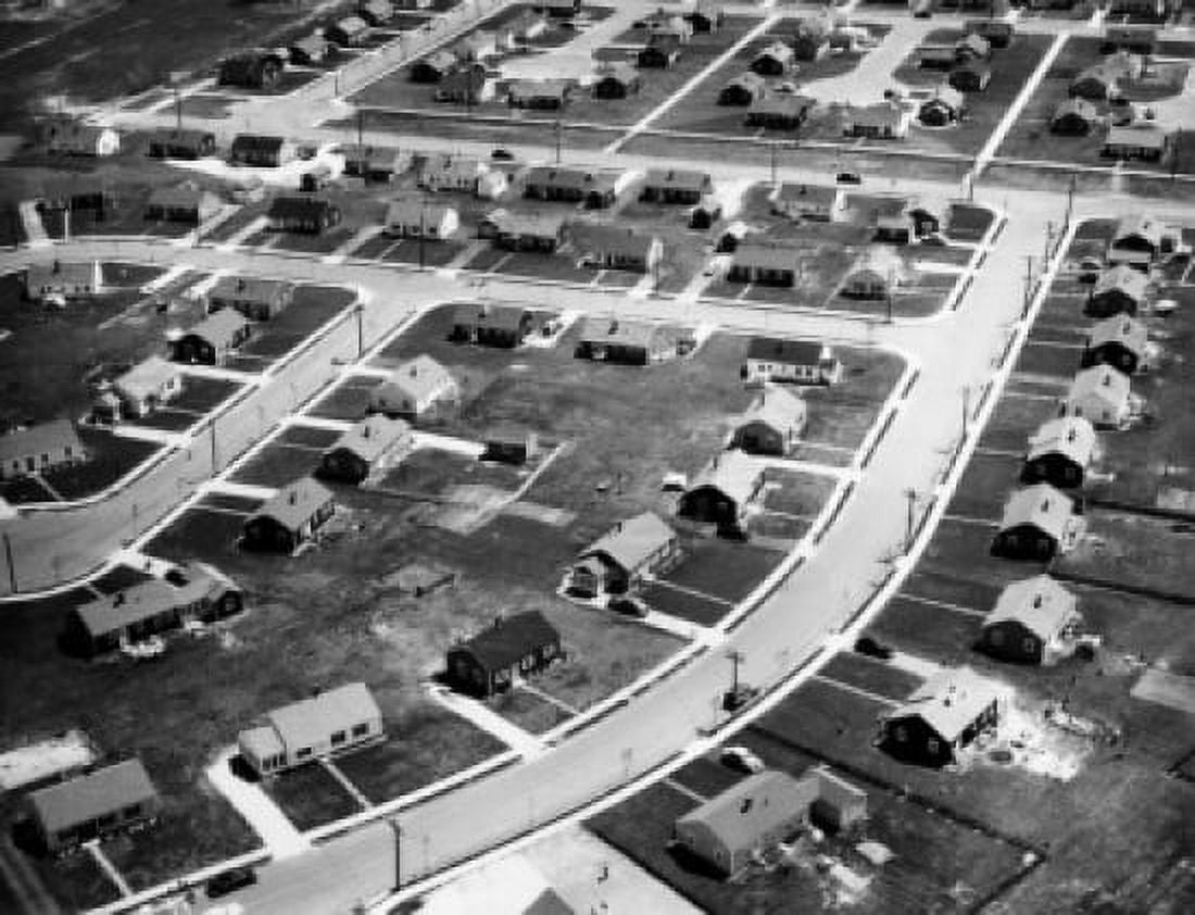 Aerial view of buildings in a city Newton Massachusetts USA Canvas Art - (24 x 36)