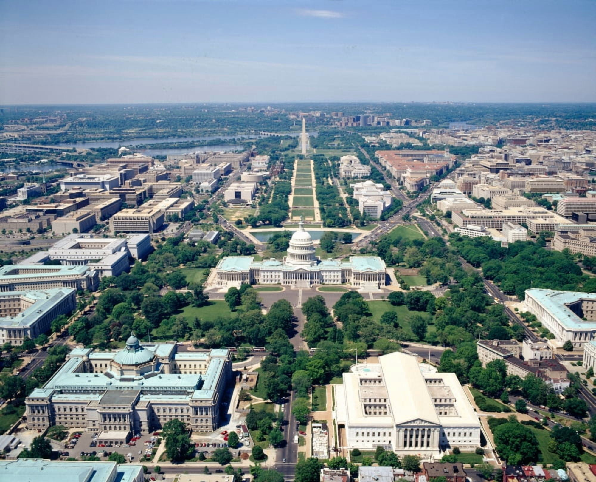 Aerial view of buildings in a city Washington DC USA Canvas Art - Panoramic Images (28 x 22)