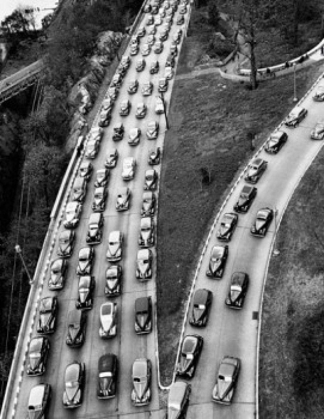 Aerial view of cars on a highway West Side Highway New York City New York USA Canvas Art -  (18 x 24)