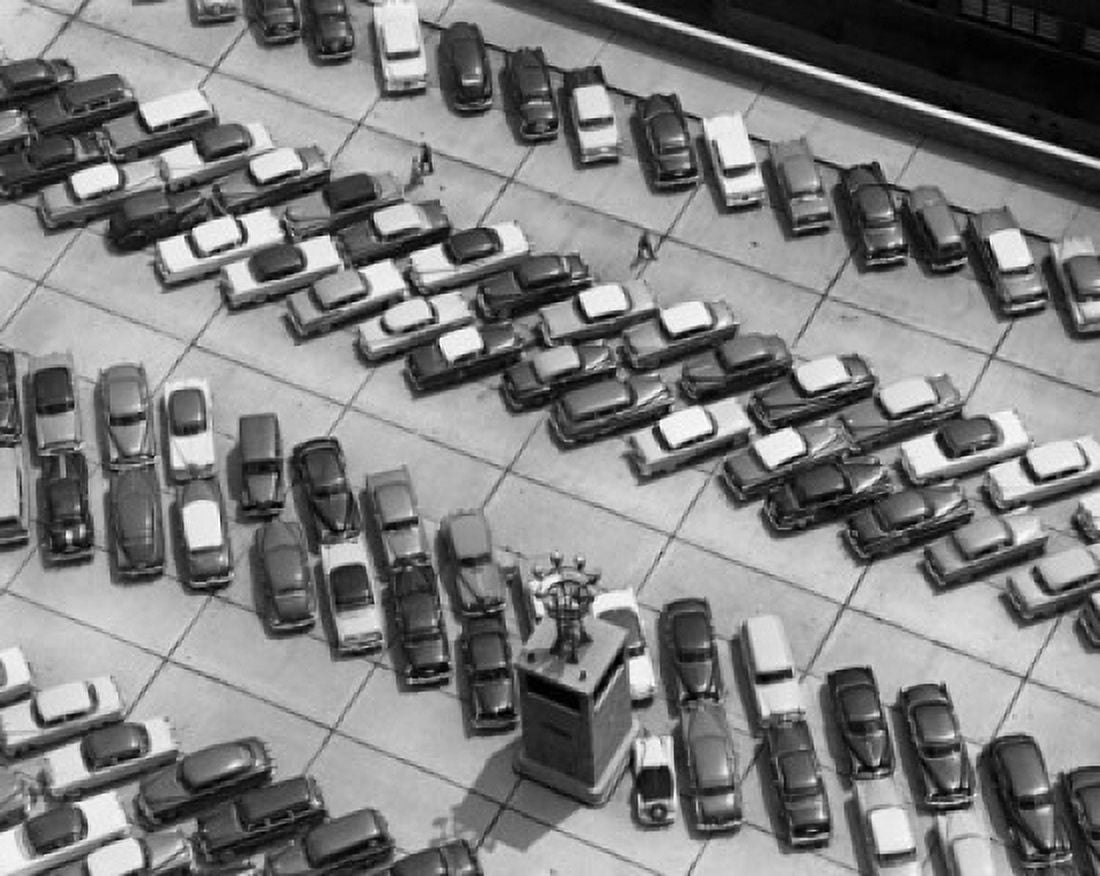 Aerial view of cars parked in a parking lot Port Authority Bus Terminal Manhattan New York City New York State USA Canvas Art - (18 x 24)