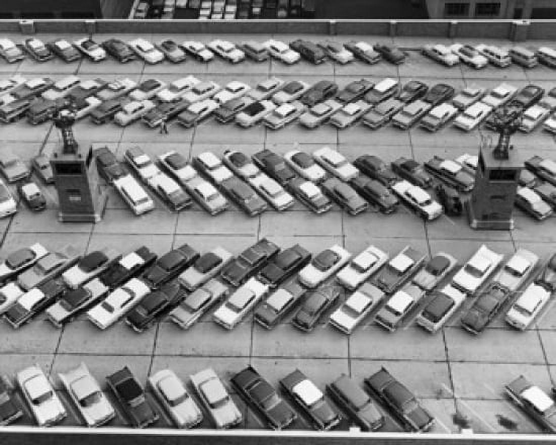 Aerial view of cars parked in a parking lot Port Authority Bus Terminal Manhattan New York City New York State USA Canvas Art - (18 x 24)