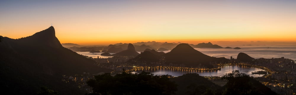 Aerial view of city from Chinese pavilion Rio de Janeiro Brazil Canvas Art - Panoramic Images (36 x 12)