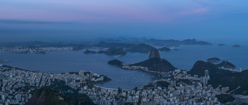 Aerial view of city from Christ the Redeemer Corcovado Rio de Janeiro Brazil Canvas Art - Panoramic Images (27 x 9)
