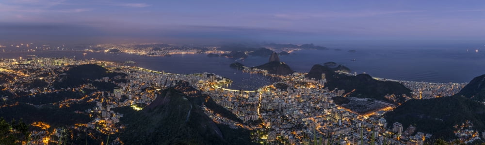 Aerial view of city from Christ the Redeemer Corcovado Rio de Janeiro Brazil Canvas Art - Panoramic Images (31 x 9)