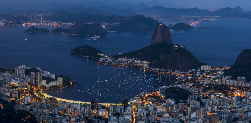 Aerial view of city from Christ the Redeemer Corcovado Rio de Janeiro Brazil Canvas Art - Panoramic Images (36 x 12)