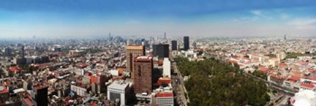 Aerial view of cityscape Mexico City Mexico Canvas Art - Panoramic Images (18 x 6)