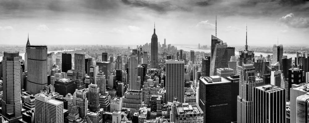 Aerial view of cityscape New York City New York State USA Canvas Art - Panoramic Images (6 x 15)