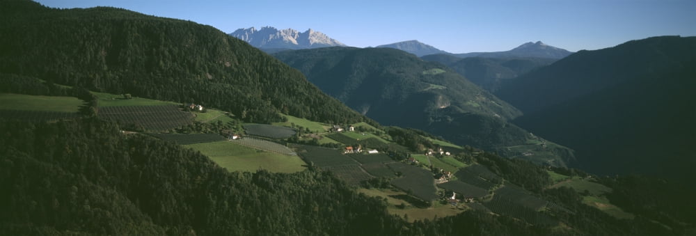 Aerial view of mountain range Dolomites Bolzano Italy Canvas Art - Panoramic Images (36 x 12)