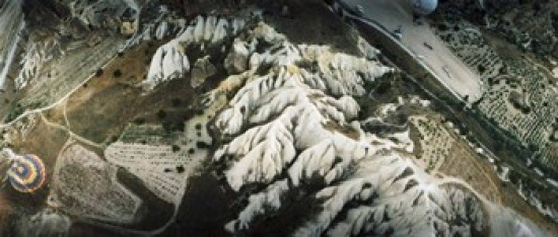 Aerial view of rock formations Cappadocia Central Anatolia Region Turkey Canvas Art - Panoramic Images (15 x 6)