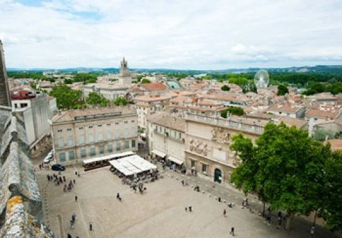 Aerial view of square named for John XXIII Avignon Vaucluse Provence-Alpes-Cote dAzur France Canvas Art - Panoramic Images (36 x 26)