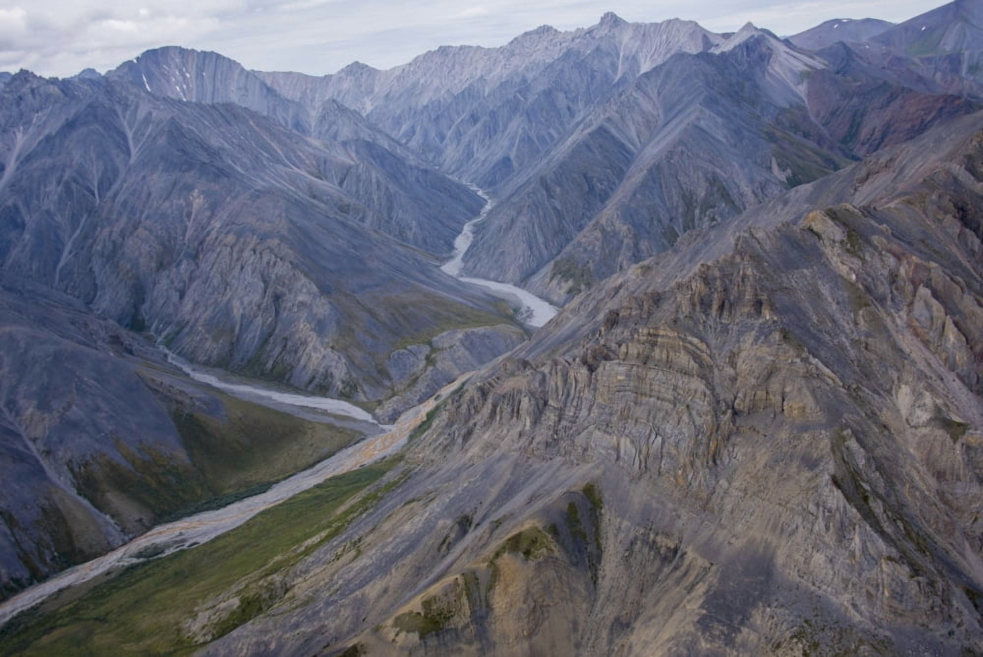 Aerial view of the Brooks Range in summer ANWR Arctic Alaska Canvas Art - Cathy Hart Design Pics (38 x 24)