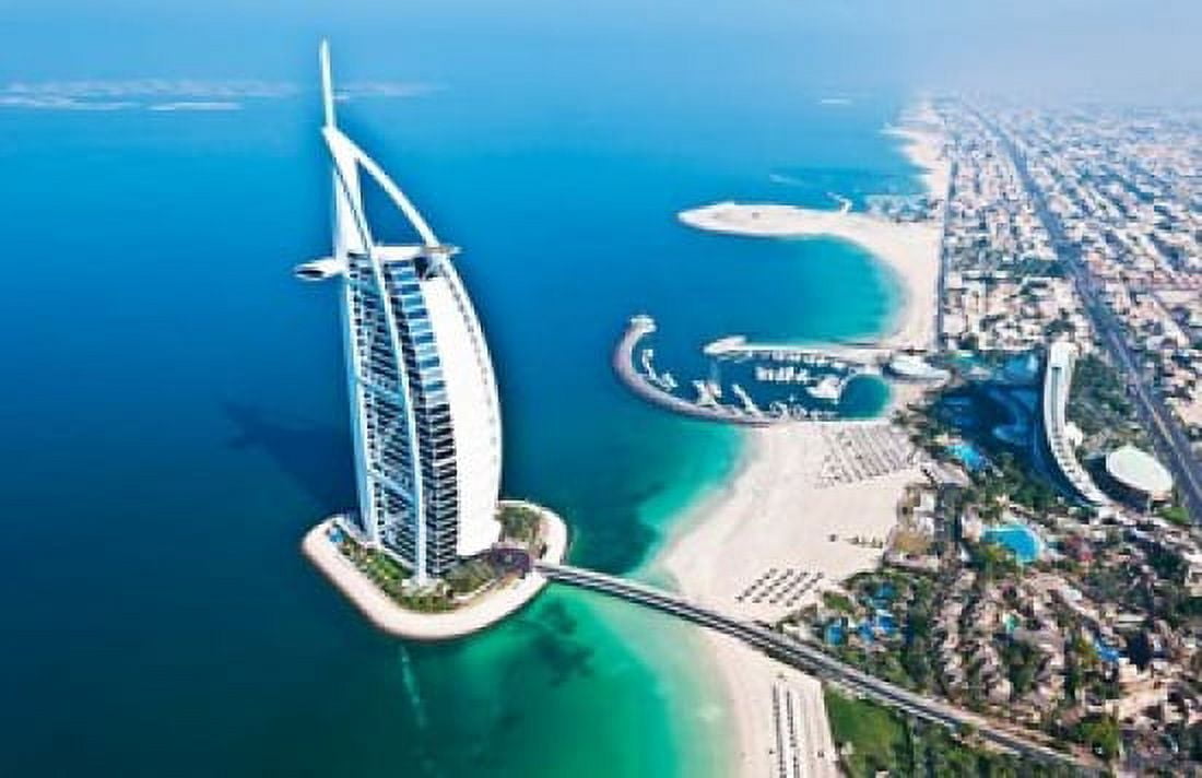 Aerial view of the Burj Al Arab Dubai United Arab Emirates Canvas Art - Bill Bachmann DanitaDelimont (26 x 17)