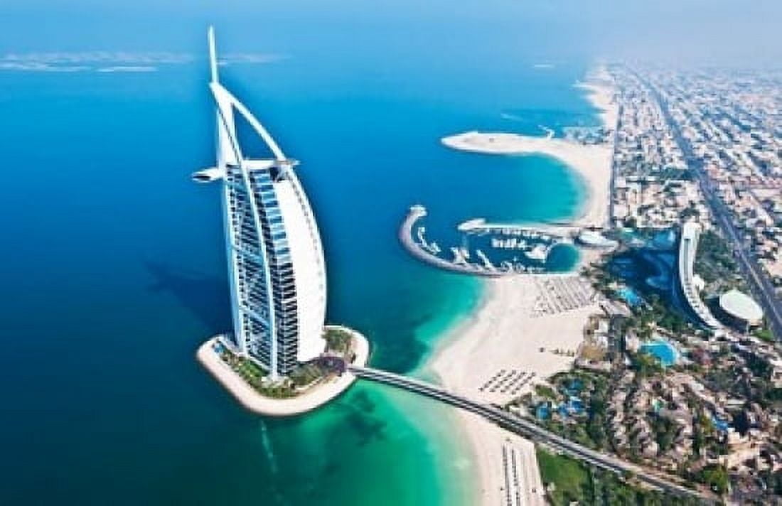 Aerial view of the Burj Al Arab Dubai United Arab Emirates Canvas Art - Bill Bachmann DanitaDelimont (36 x 24)