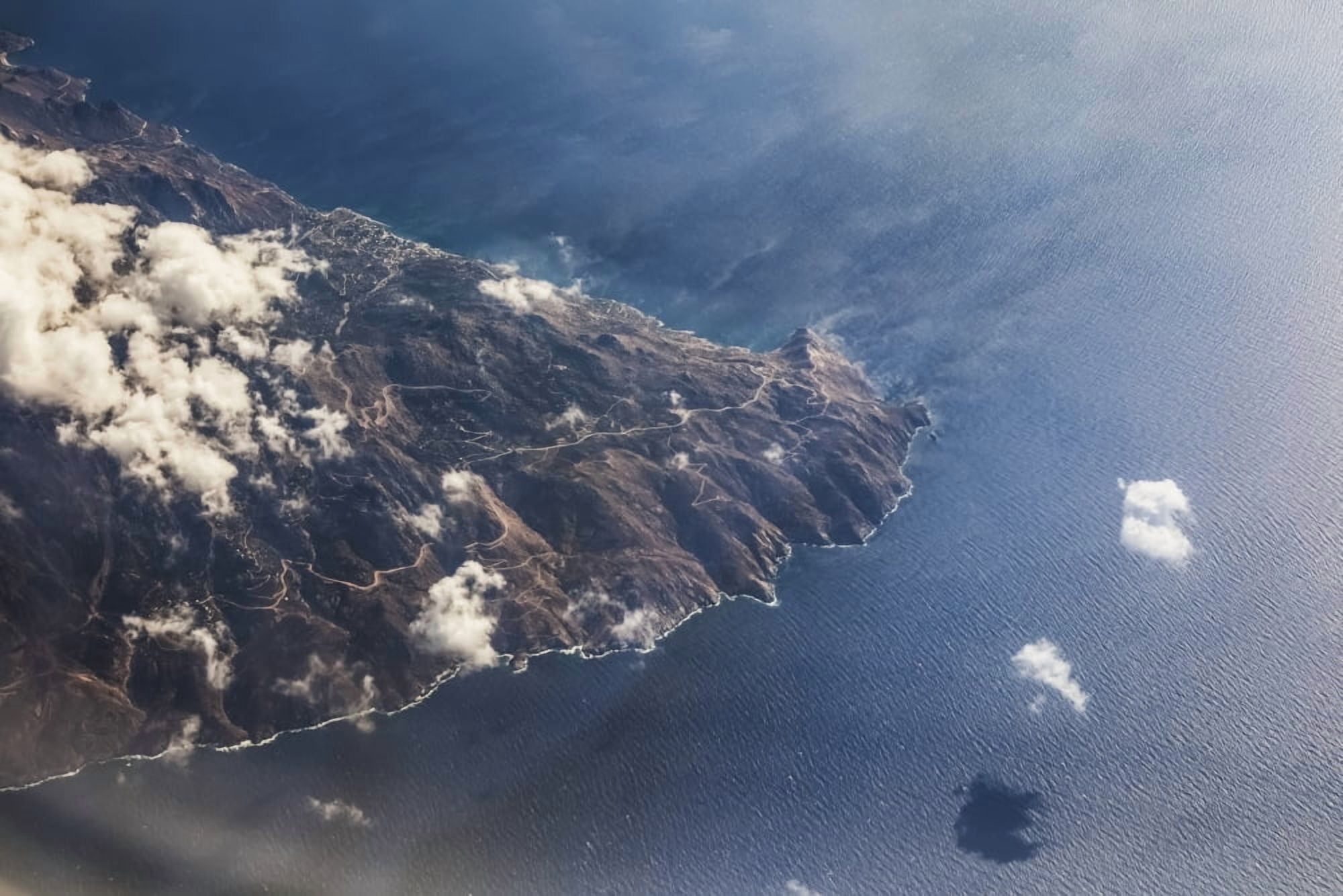Aerial view of the Greece coastline Greece Canvas Art - Reynold Mainse Design Pics (38 x 24)