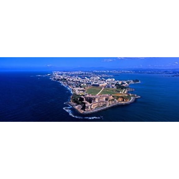 Aerial view of the Morro Castle San Juan Puerto Rico Canvas Art - Panoramic Images (18 x 7)