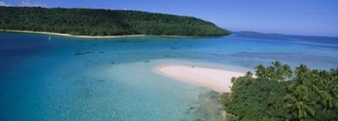 Aerial view of the beach Tonga Canvas Art - Panoramic Images (18 x 7)