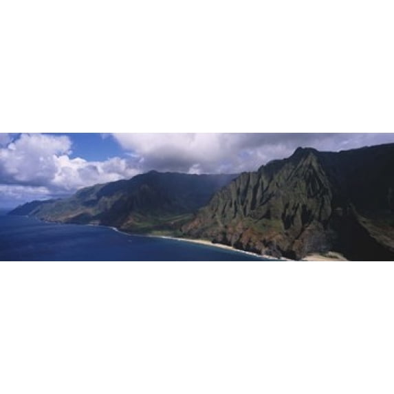 Aerial view of the coast Na Pali Coast Kauai Hawaii USA Canvas Art ...