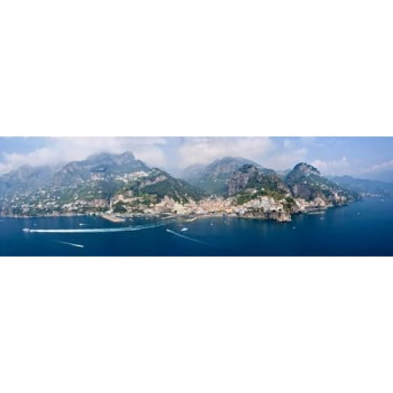 Aerial view of towns, Amalfi, Atrani, Amalfi Coast, Salerno, Campania, Italy Poster Print (15 x 5)