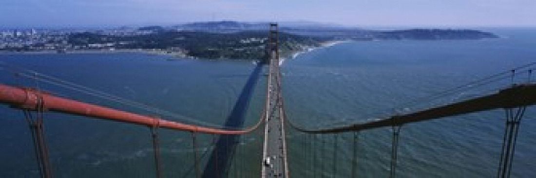 Aerial view of traffic on a bridge Golden Gate Bridge San Francisco California USA Canvas Art - Panoramic Images (18 x 6)
