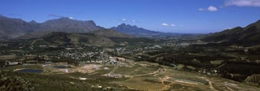 Aerial view of a valley Franschhoek Valley Franschhoek Simonsberg Western Cape Province Republic of South Africa Canvas Art - Panoramic Images (18 x 7)