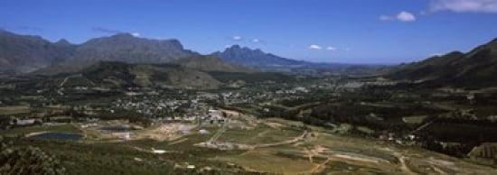 Aerial view of a valley Franschhoek Valley Franschhoek Simonsberg Western Cape Province Republic of South Africa Canvas Art - Panoramic Images (36 x 13)