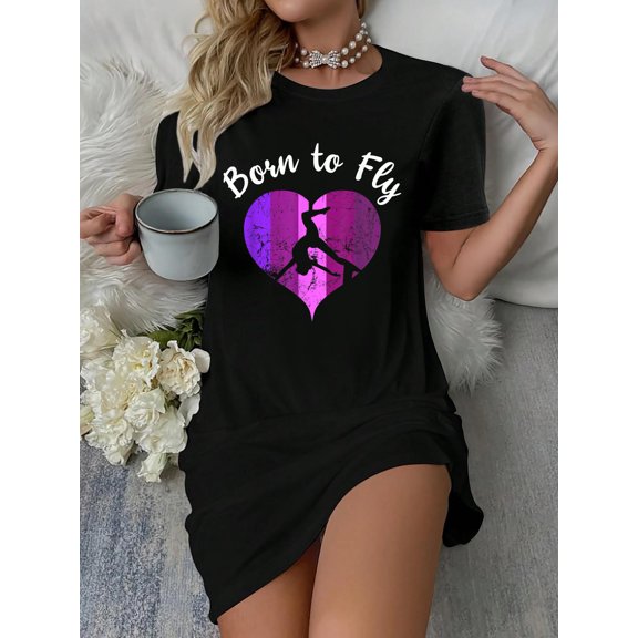 Aerialist Aerial Silks Dancer Air Yoga Acrobatics T-Shirt Dress Casual Summer Dress Everyday Outfit