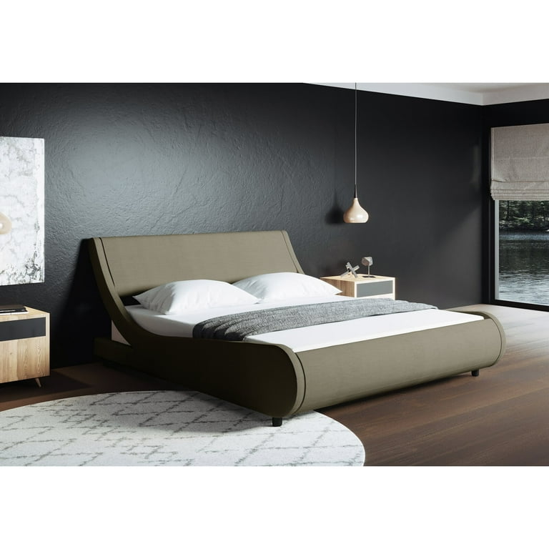 Aerie Upholstered Low Profile Sleigh Bed Clearance from Floor to Underside of Bed 5 Headboard 30 H