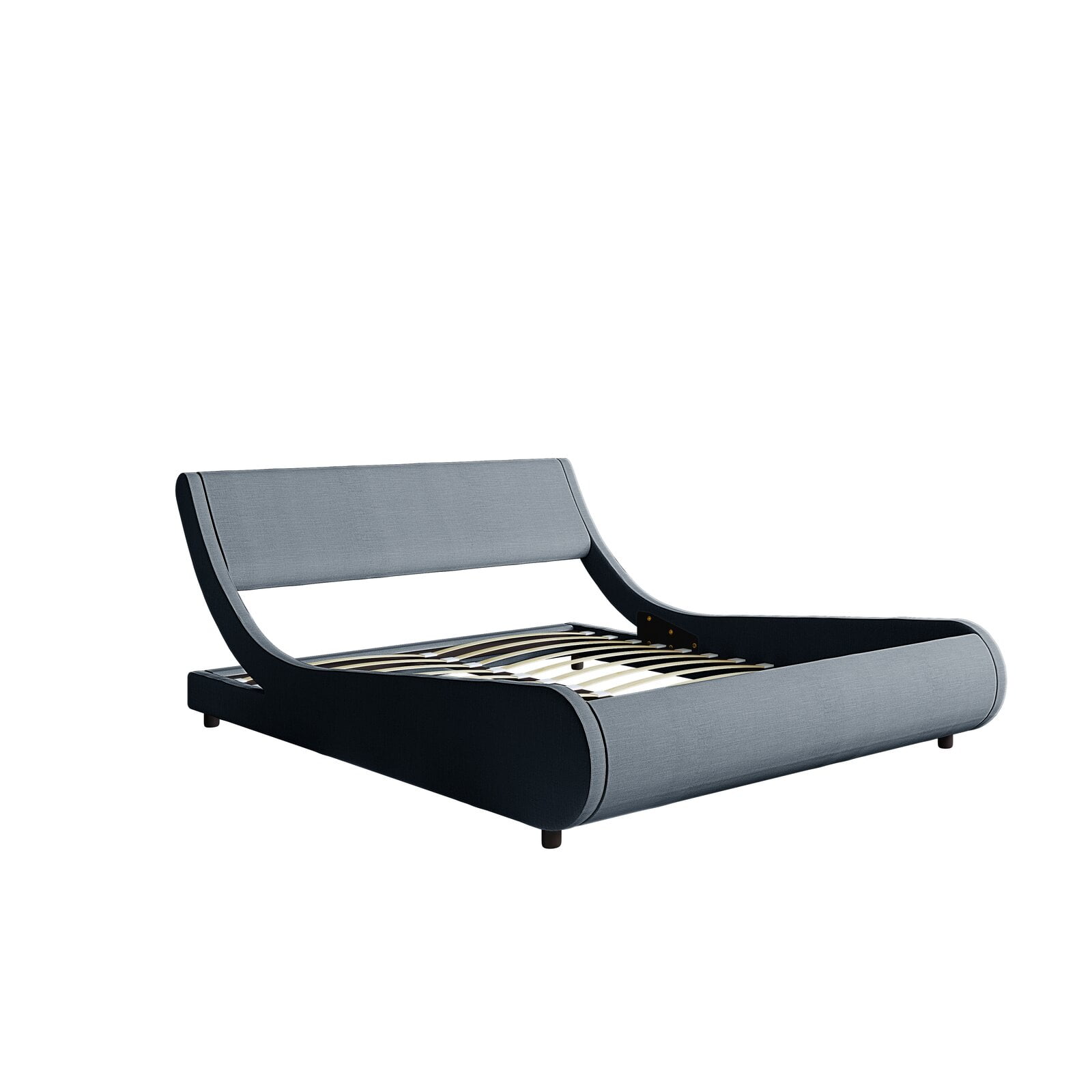 Aerie Upholstered Low Profile Sleigh Bed Headboard 30 H Height of Legs 1