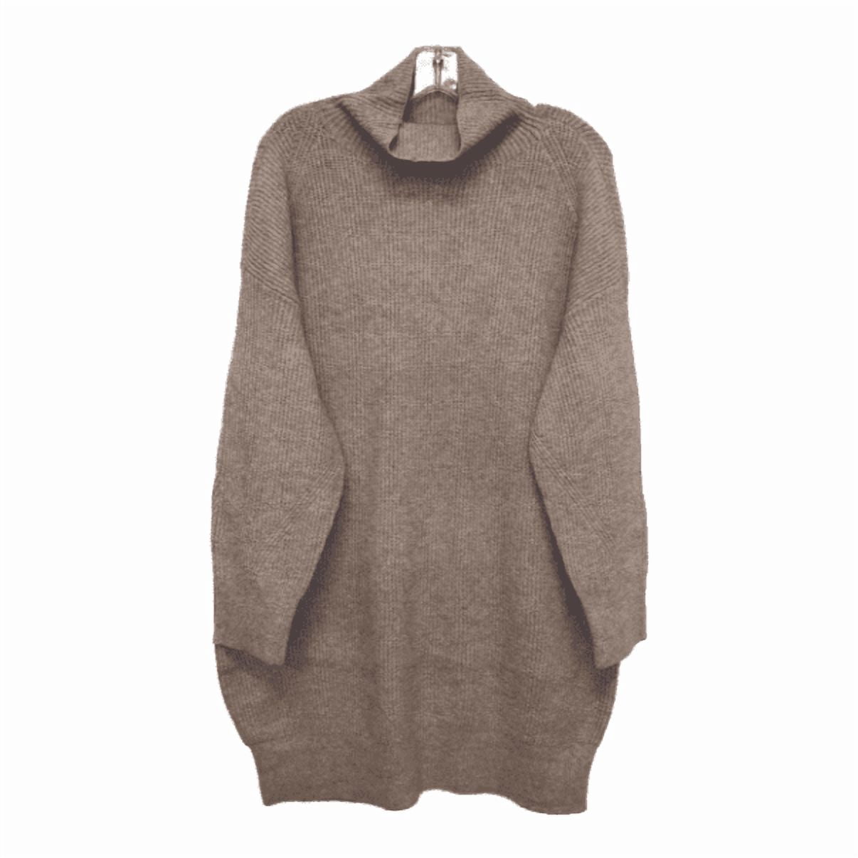 Aerie Women's CozyUp Funnel neck Taupe Sweater Dress, M - Walmart.com