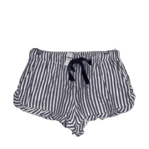 Aerie Women's Flannel Ruffle Marbled Blue Boxer, M