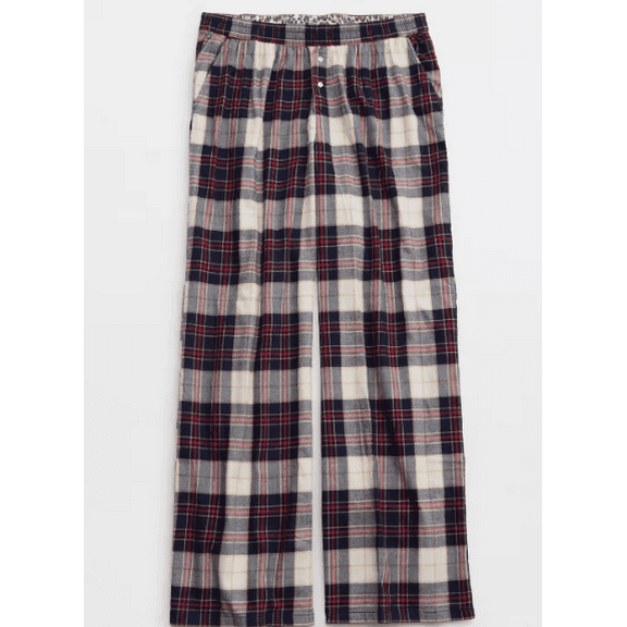 Aerie Women's Multi Off-Duty Flannel Trouser PJ, M, Long