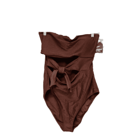 Aerie Women's Ribbed Shine Adjustable straps Cabin Fever Swimsuit, XL