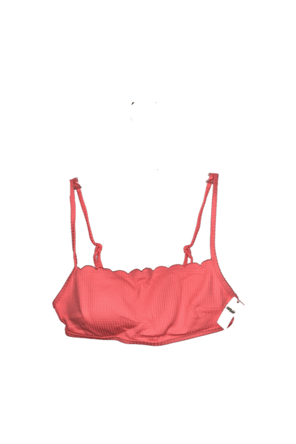 Women's Scalloped Bikini Haute Coral Top, S