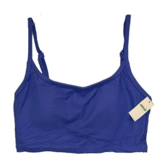 Aerie Women's Textured Scoop Bikini Baja Blue Top, S