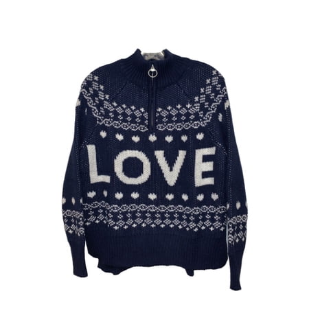 Aerie Women's Ultra Soft Quarter Zip Navy Sweater, XXL