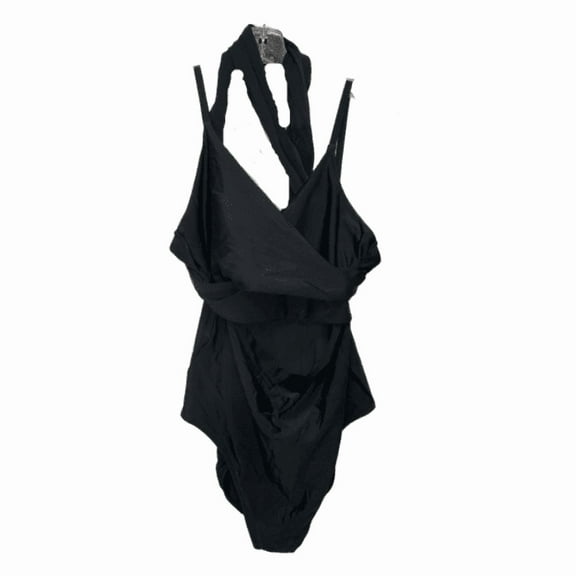 Aerie Women's V neck One Piece True Black Swimsuit, XL