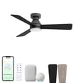thumbnail image 1 of Aero 42in 3-Blade Smart Flush Mount Fan 2700K-6000K CCT Tunable Range LED Light Kit with Remote Control and Black Hardware with Reversible Blades Weathered Wood or Black Works With iOS or Android App, 1 of 10