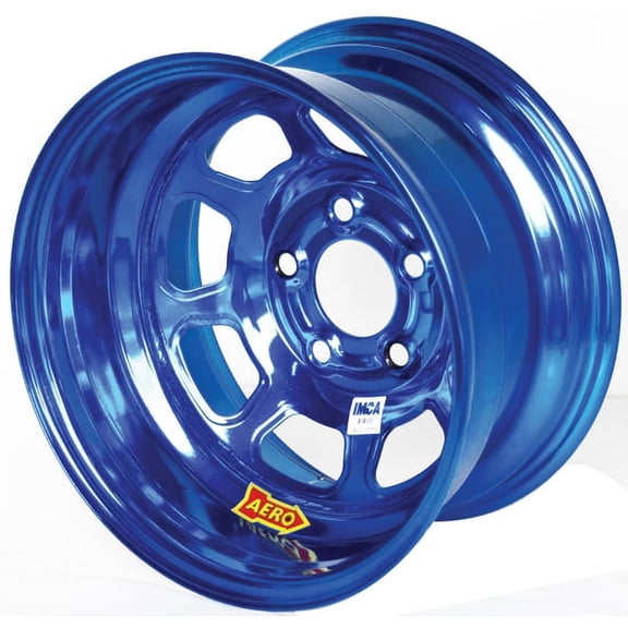 Aero 52-985020BLU 52 Series 15x8" Wheel, 5x5 BP, 2" BS IMCA