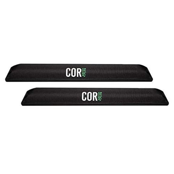 Aero Car Roof Rack Pads for Surfboard, Kayak, SUP, Snowboard, Paddleboard, SUP and Canoe for Large Aero Bars (Black, 19" Narrow)