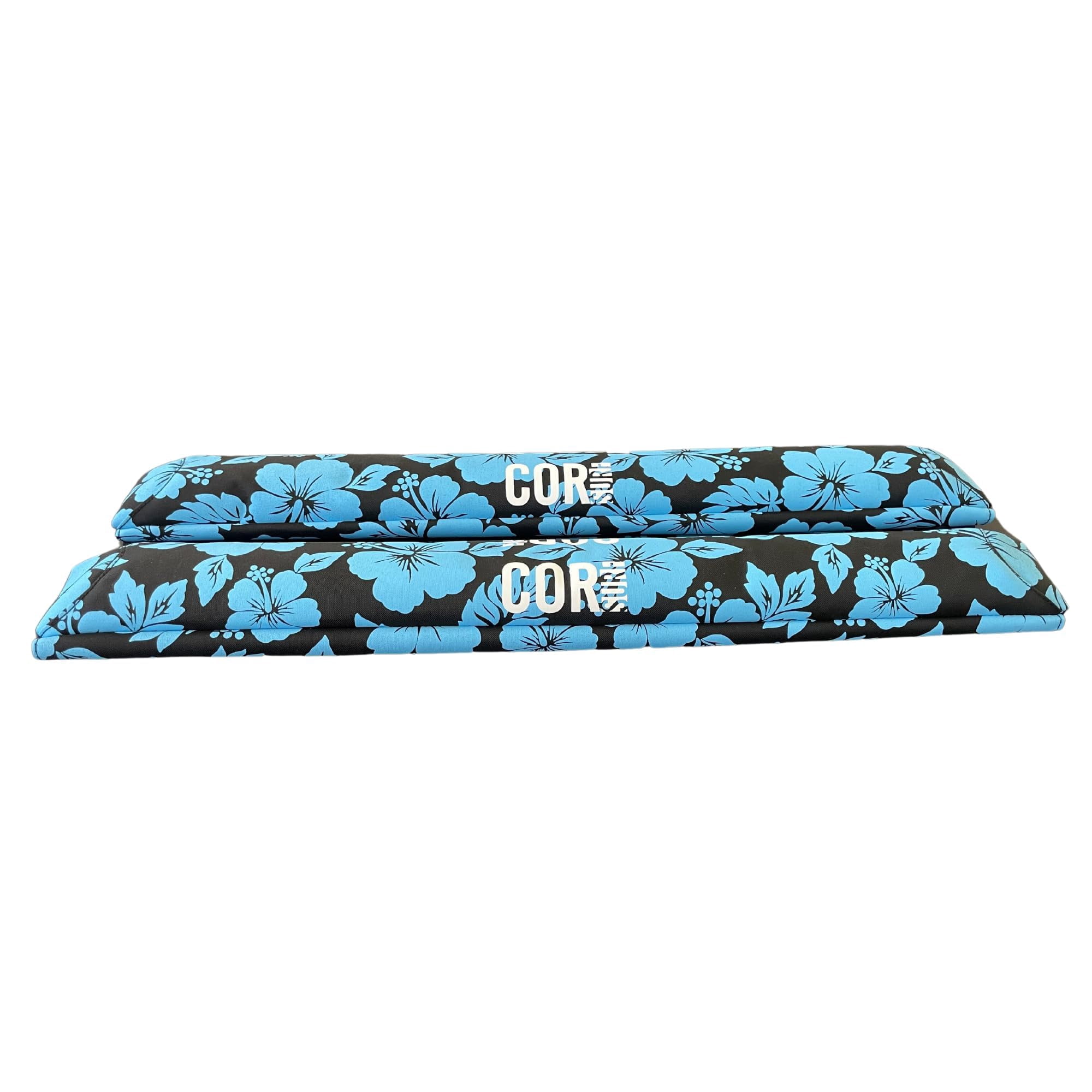 Aero Car Roof Soft Rack Pad (Pair) for Surfboard, Snowboard, Canoe, SUP, Paddleboard and Kayak for Wide Aero Style Bars (Hawaiian Blue, 28" Wide)