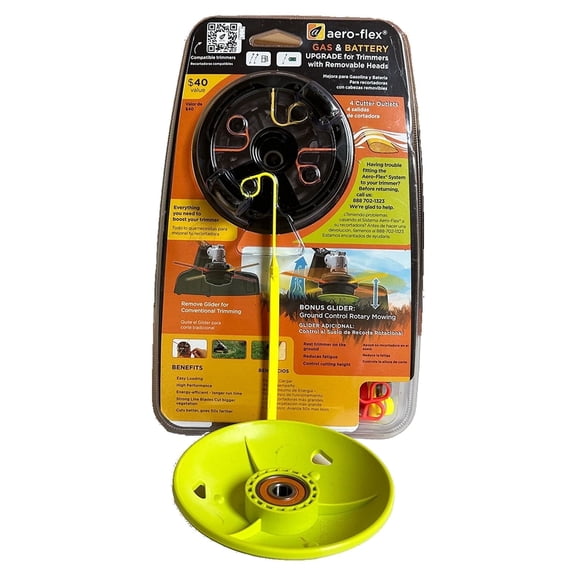 Aero-Flex Universal Trimmer Upgrade with Ground Control Glider head replacement for most gas and select battery trimmers + Aero-Flex Line Blades