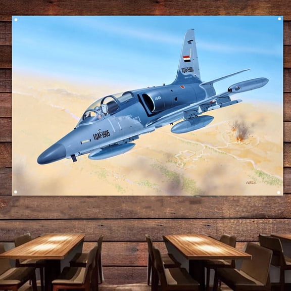 Aero L-159A E ALCA Attack Aircraft Fighter Poster Wall Chart - 38" x 57" HD Military Art Banner - Air Force Army Fans Wall Hanging Flag Canvas Painting For Room & Office Wall Decor