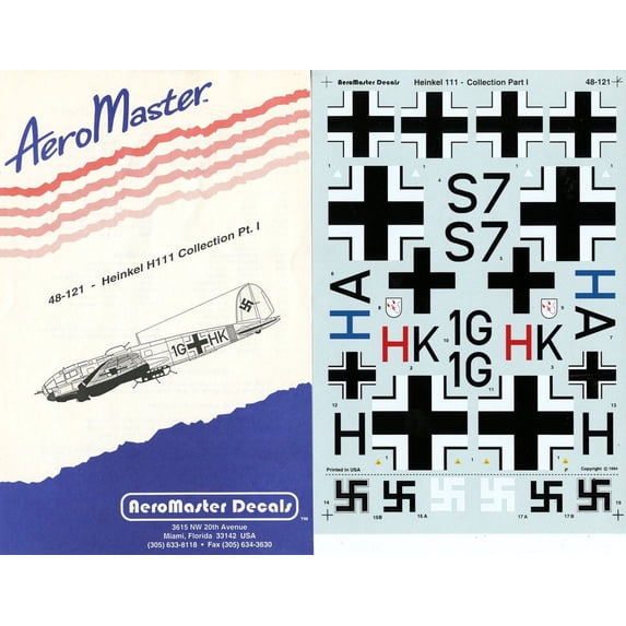 Aero Master Decals 1:48 Heinkel He 111 Collection Pt I #48-121