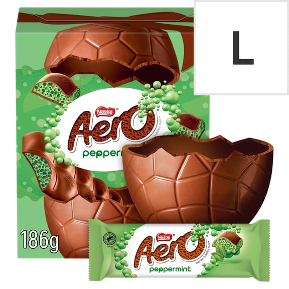 Aero Peppermint Milk Chocolate Easter Egg With Bar 186G, Imported from Britain