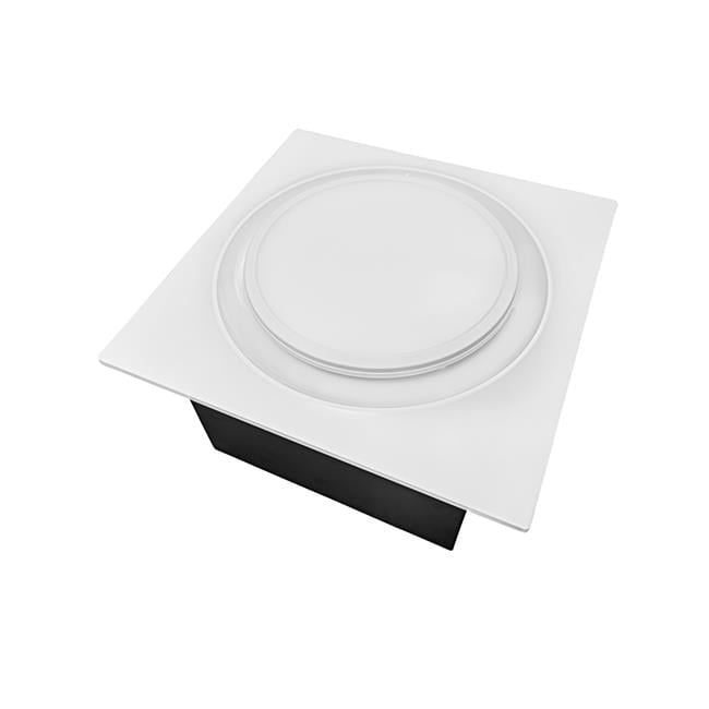 White Energy Star Ceiling Mount Bathroom Fan with LED Light