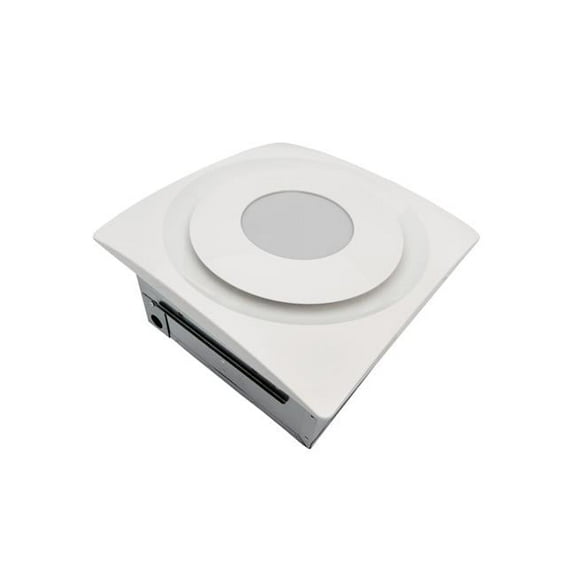 Aero Pure AP904H-SL W 90 CFM Quiet Bathroom Fan with LED Light & Humidity Sensor - White