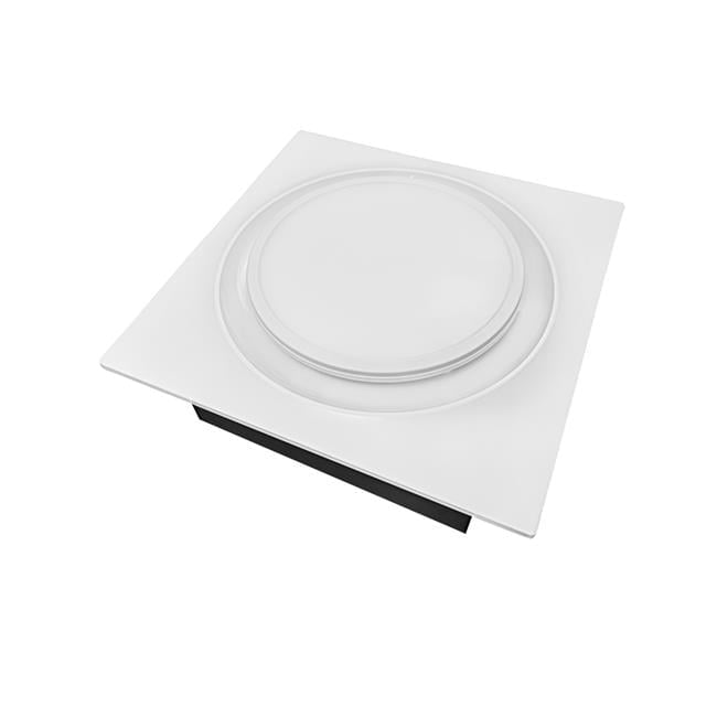 Slim Fit White Adjustable Bathroom Fan with LED Light