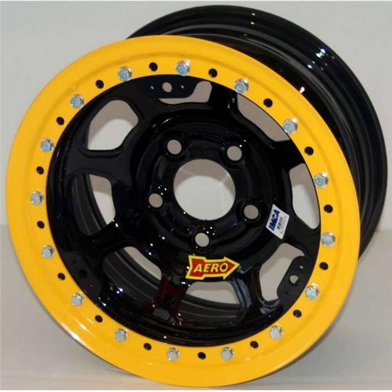 Real Imca Racing Rims Aero Race Wheels 53-184540 53-Series IMCA Rolled Beadlock Wheel - Black ...