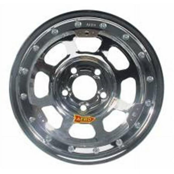 Aero Race Wheels 53-285020 15 x 8 in. 53 Series IMCA Rolled Beadlock Wheel - Chrome - 5 x 4.75 in. Bolt Circle